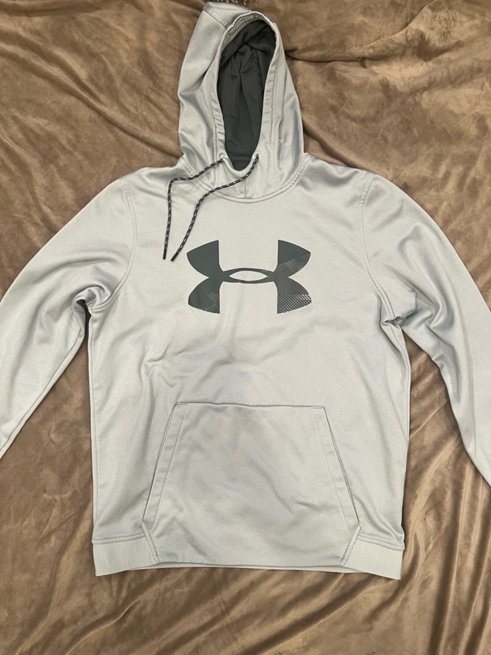 LG Under Armor Light Gray Pullover Hoodie with Black Logo
